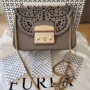 Furla Gray and Gold Mini Bag